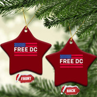 Free DC Patriotic Ceramic Ornament Defend Washington D.C. Statehood American Flag - Wonder Print Shop