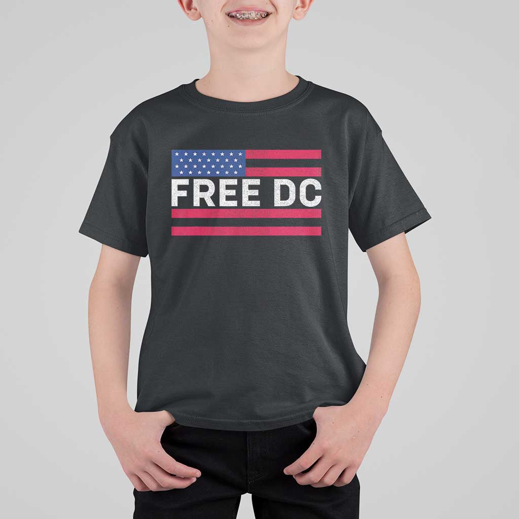 Free DC Patriotic T Shirt For Kid Defend Washington D.C. Statehood American Flag - Wonder Print Shop