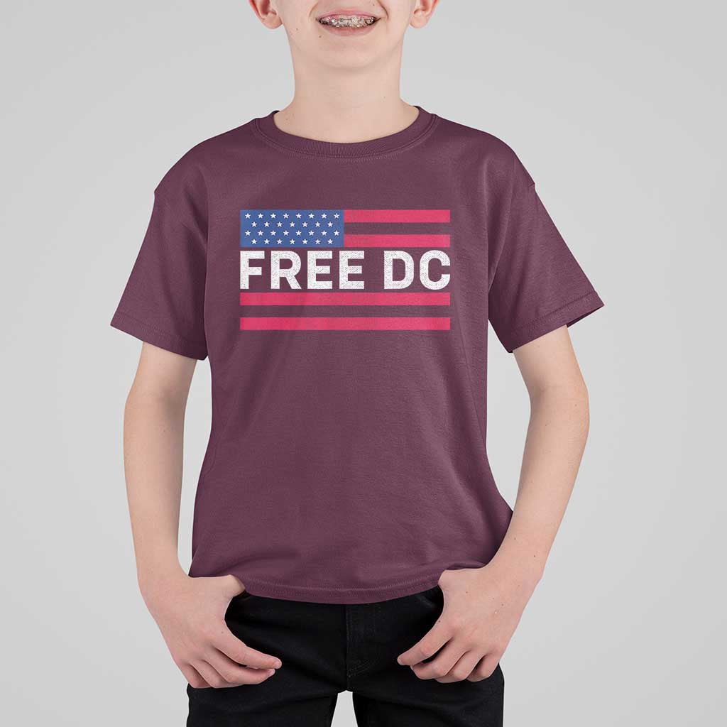 Free DC Patriotic T Shirt For Kid Defend Washington D.C. Statehood American Flag - Wonder Print Shop