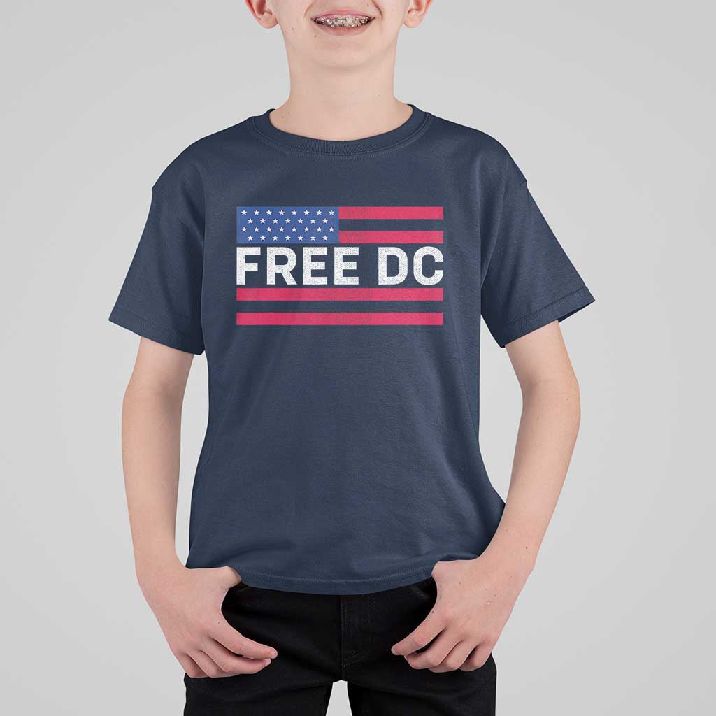 Free DC Patriotic T Shirt For Kid Defend Washington D.C. Statehood American Flag - Wonder Print Shop