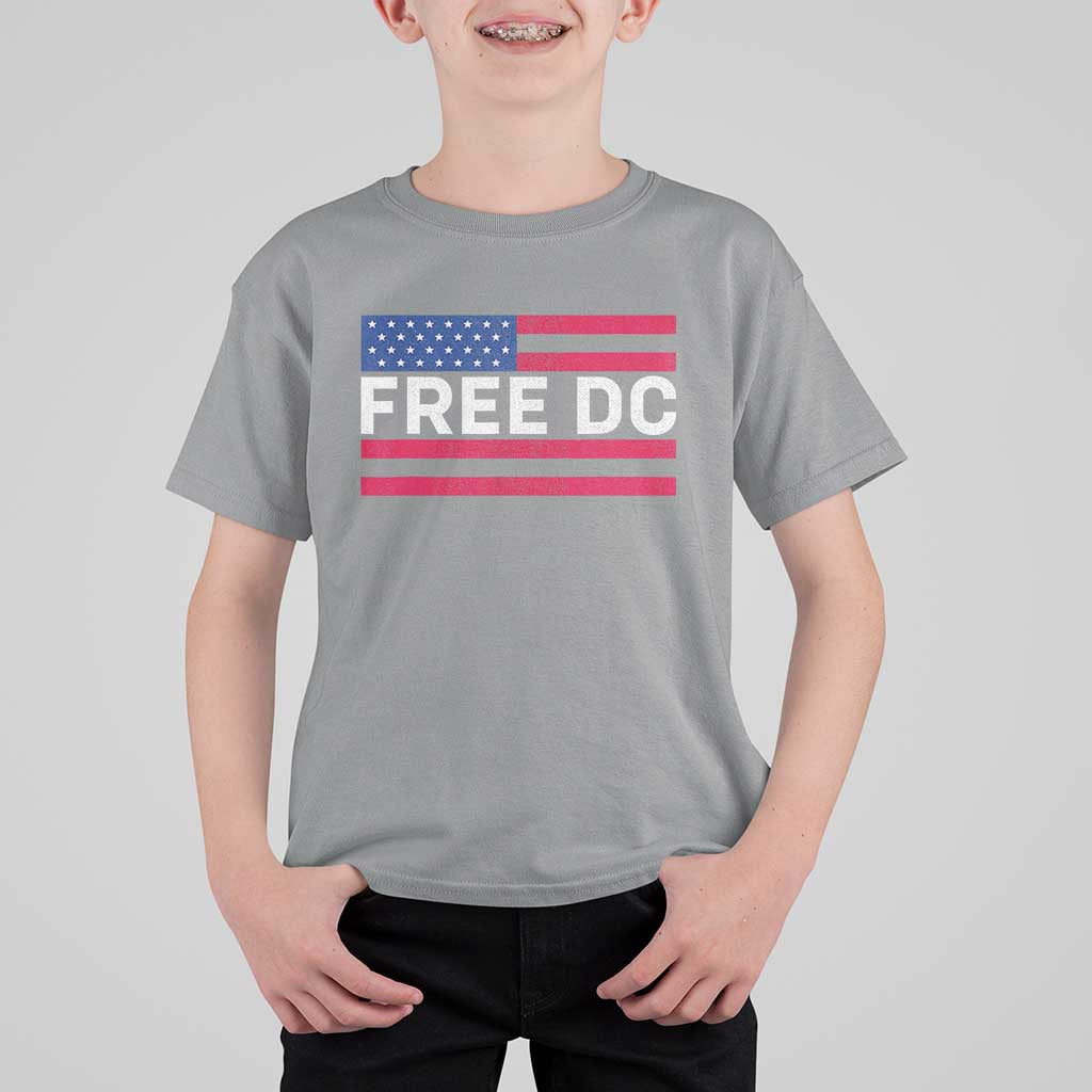 Free DC Patriotic T Shirt For Kid Defend Washington D.C. Statehood American Flag - Wonder Print Shop
