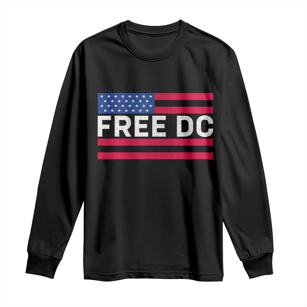 Free DC Patriotic Long Sleeve Shirt Defend Washington D.C. Statehood American Flag - Wonder Print Shop