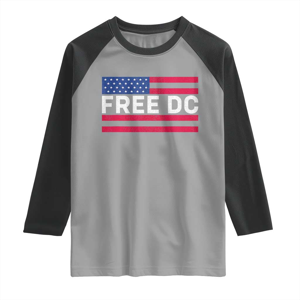 Free DC Patriotic Raglan Shirt Defend Washington D.C. Statehood American Flag - Wonder Print Shop