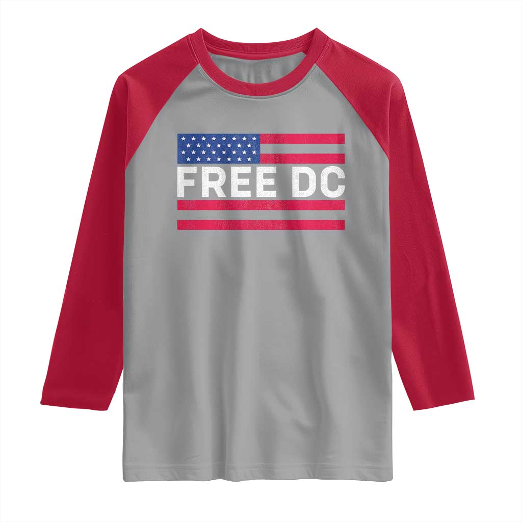 Free DC Patriotic Raglan Shirt Defend Washington D.C. Statehood American Flag - Wonder Print Shop