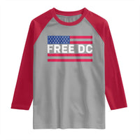Free DC Patriotic Raglan Shirt Defend Washington D.C. Statehood American Flag - Wonder Print Shop