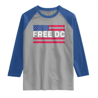 Free DC Patriotic Raglan Shirt Defend Washington D.C. Statehood American Flag - Wonder Print Shop