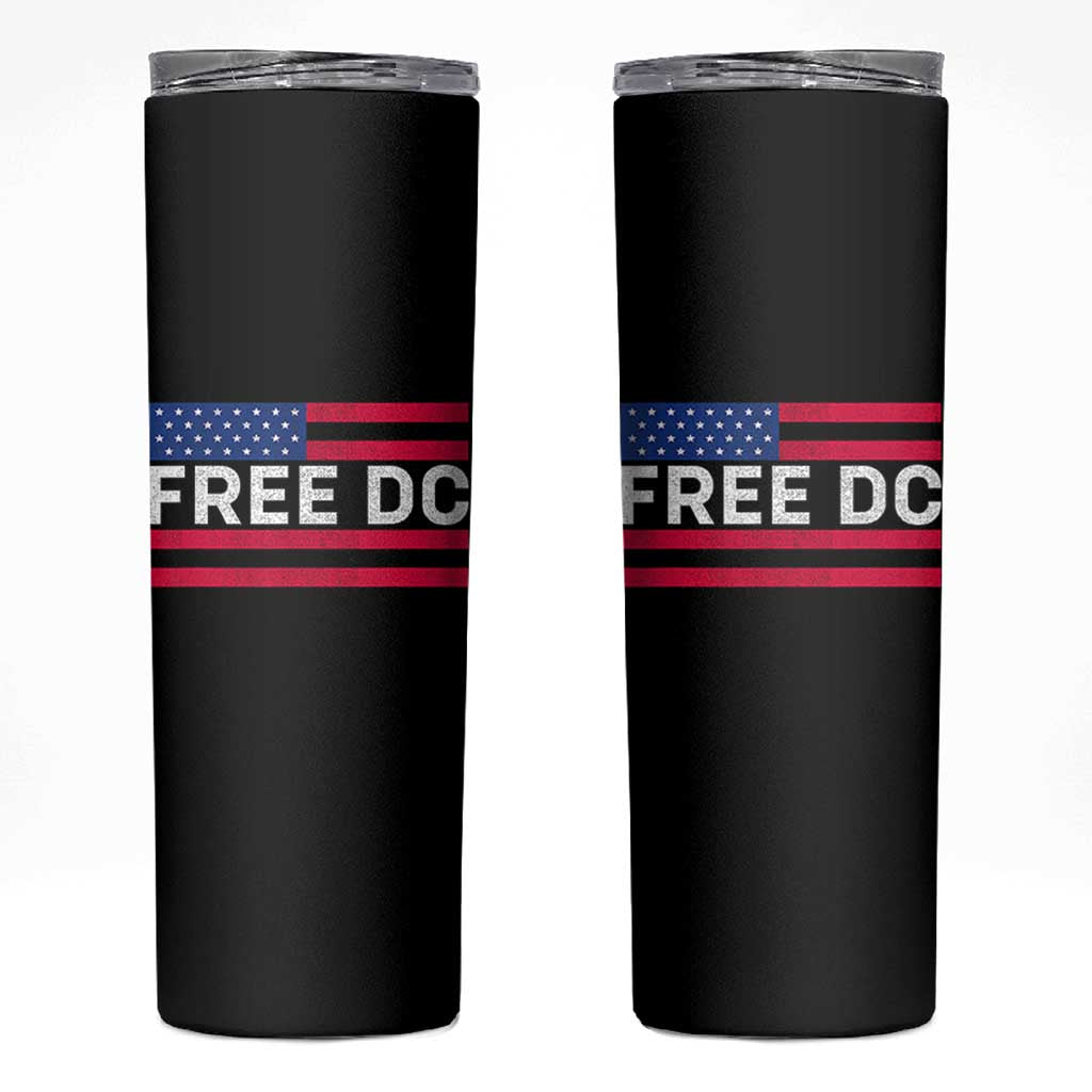 Free DC Patriotic Skinny Tumbler Defend Washington D.C. Statehood American Flag - Wonder Print Shop