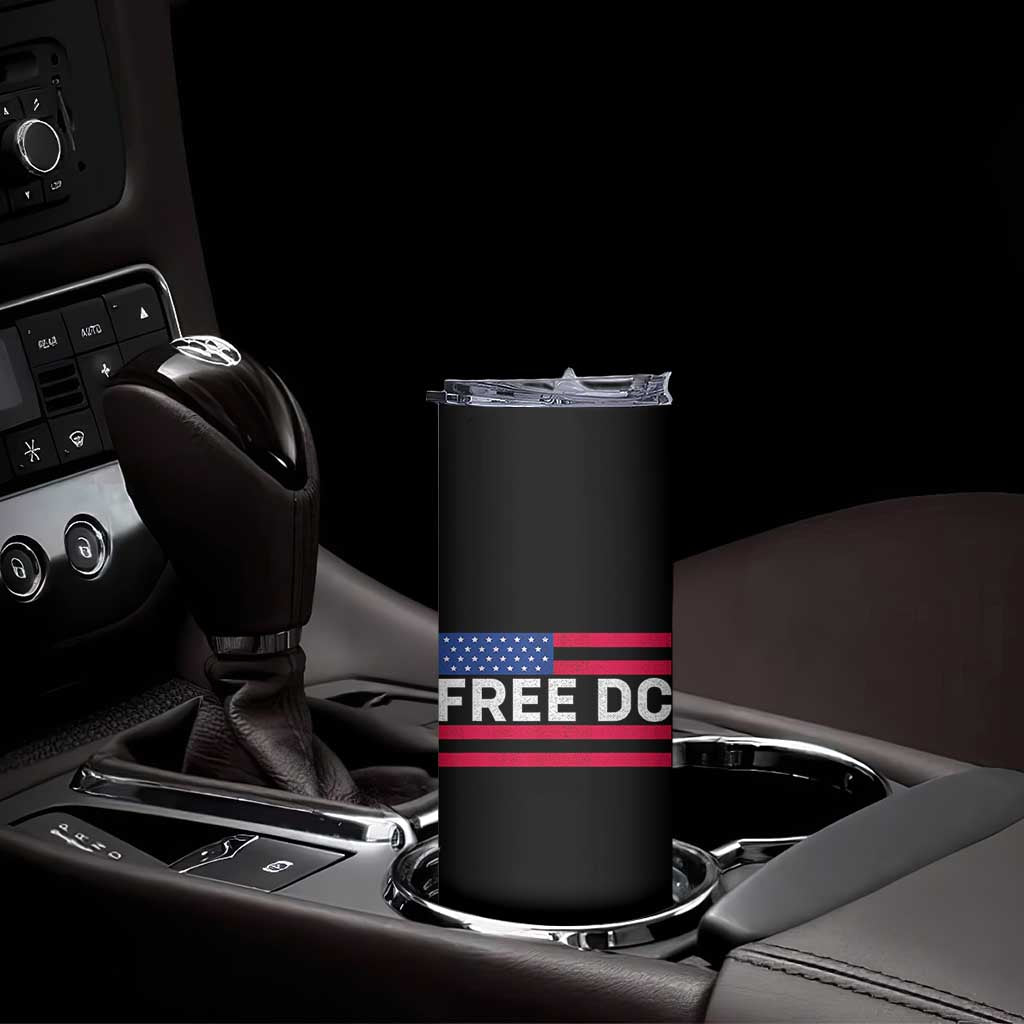 Free DC Patriotic Skinny Tumbler Defend Washington D.C. Statehood American Flag - Wonder Print Shop