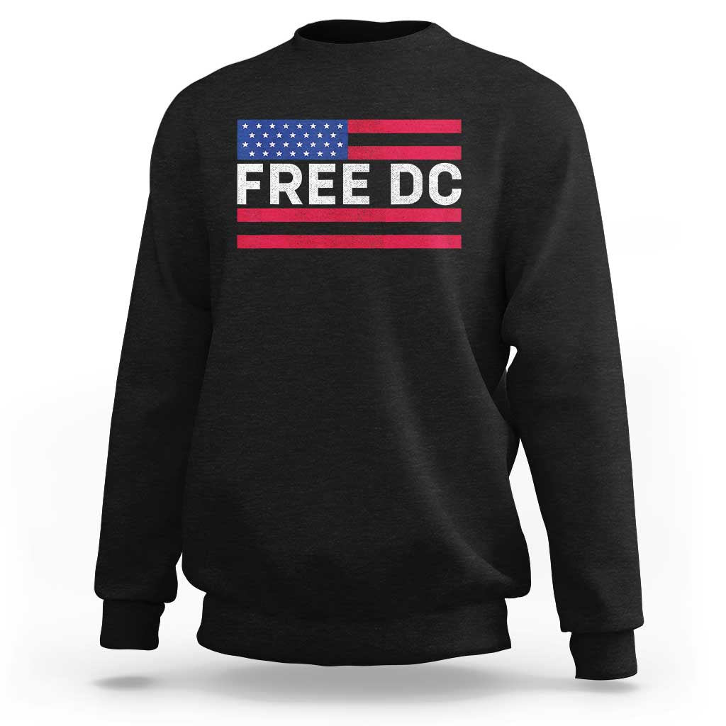 Free DC Patriotic Sweatshirt Defend Washington D.C. Statehood American Flag - Wonder Print Shop