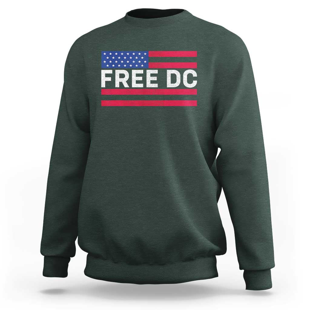 Free DC Patriotic Sweatshirt Defend Washington D.C. Statehood American Flag - Wonder Print Shop