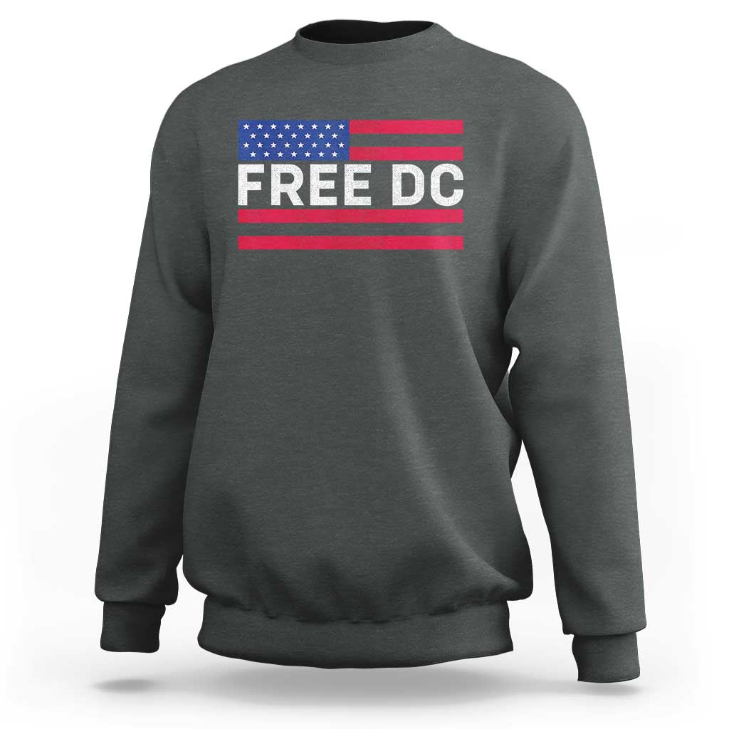 Free DC Patriotic Sweatshirt Defend Washington D.C. Statehood American Flag - Wonder Print Shop
