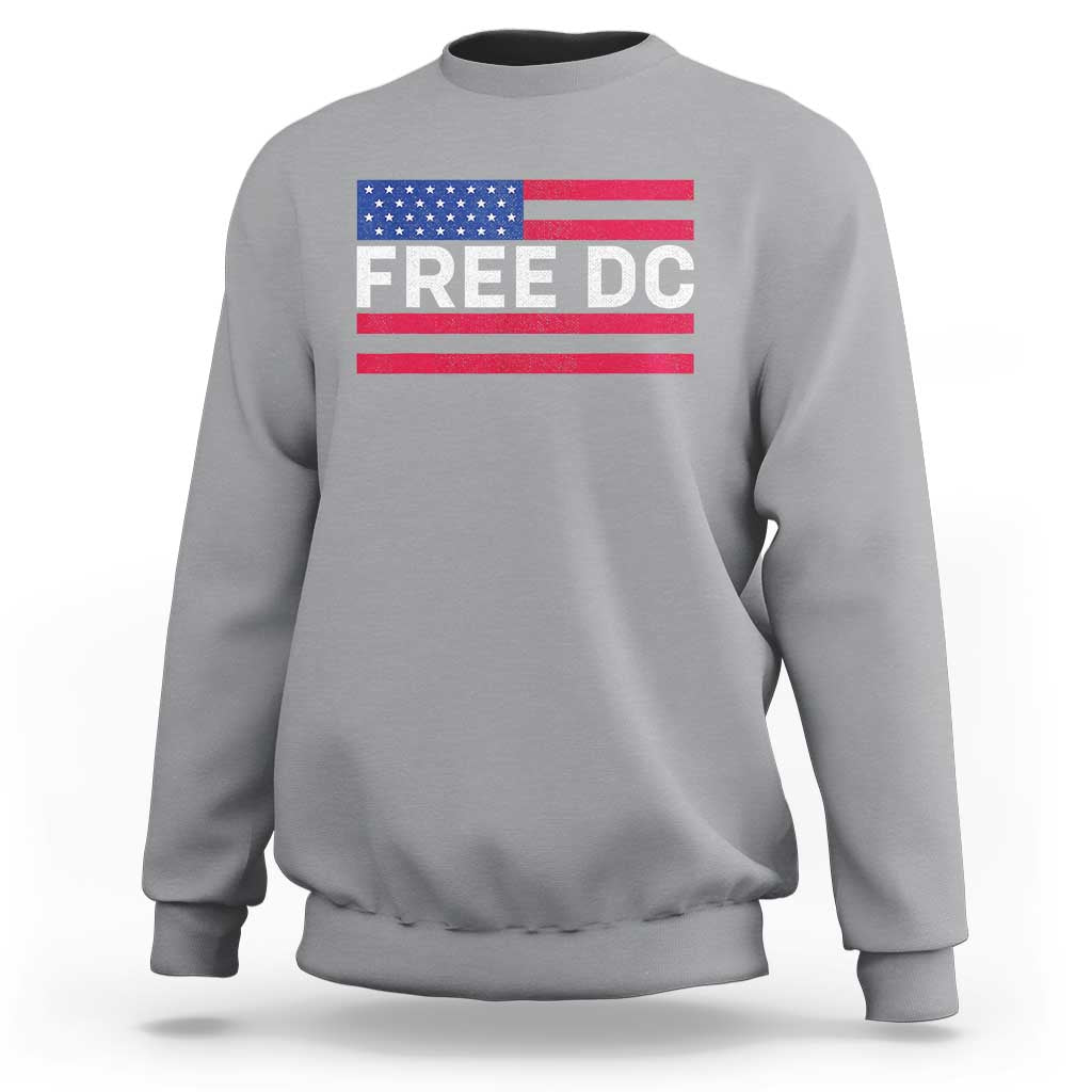 Free DC Patriotic Sweatshirt Defend Washington D.C. Statehood American Flag - Wonder Print Shop
