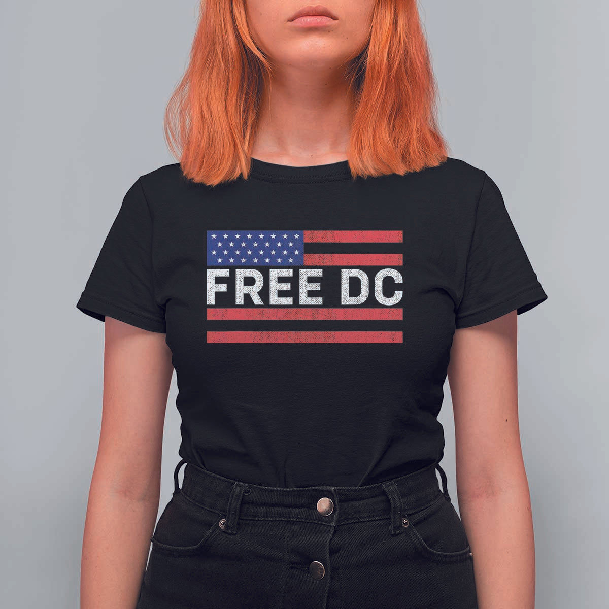 Free DC Patriotic T Shirt For Women Defend Washington D.C. Statehood American Flag - Wonder Print Shop