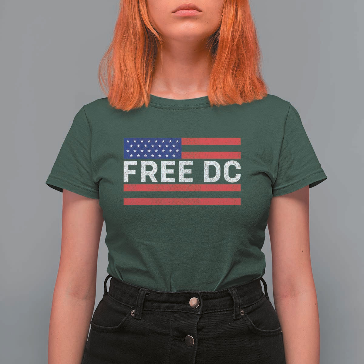 Free DC Patriotic T Shirt For Women Defend Washington D.C. Statehood American Flag - Wonder Print Shop