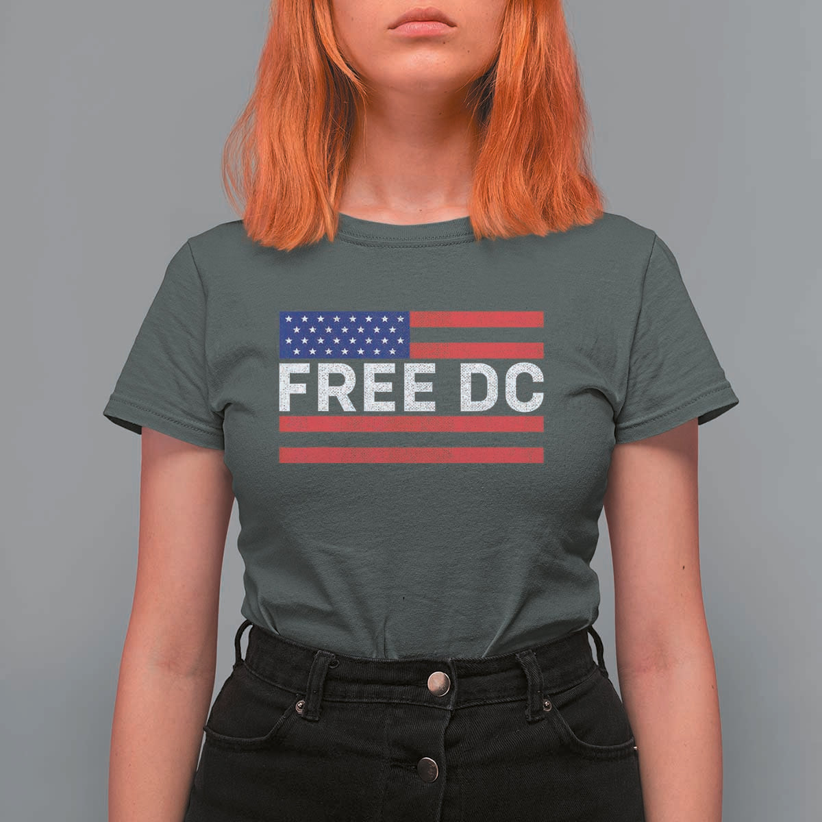 Free DC Patriotic T Shirt For Women Defend Washington D.C. Statehood American Flag - Wonder Print Shop