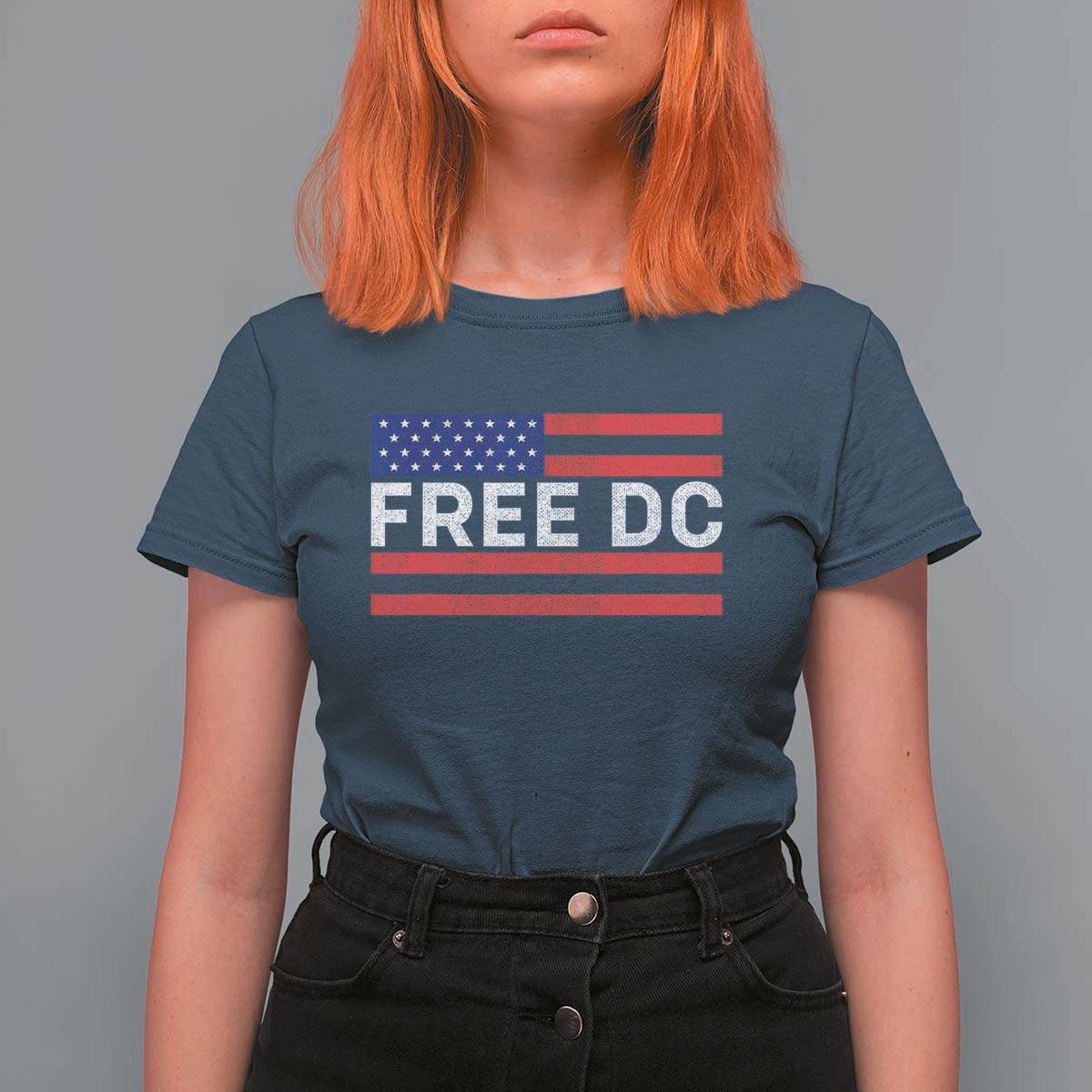 Free DC Patriotic T Shirt For Women Defend Washington D.C. Statehood American Flag - Wonder Print Shop