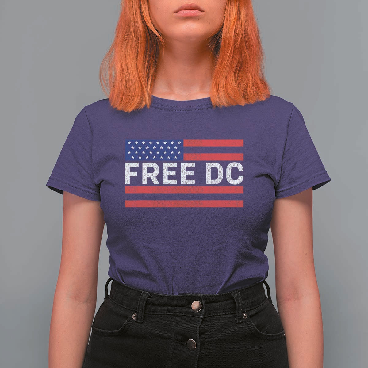 Free DC Patriotic T Shirt For Women Defend Washington D.C. Statehood American Flag - Wonder Print Shop