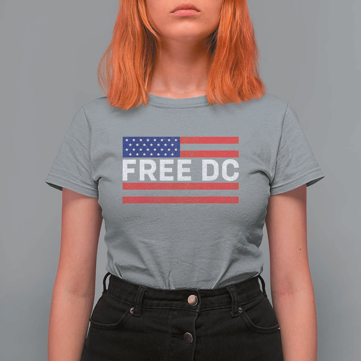 Free DC Patriotic T Shirt For Women Defend Washington D.C. Statehood American Flag - Wonder Print Shop