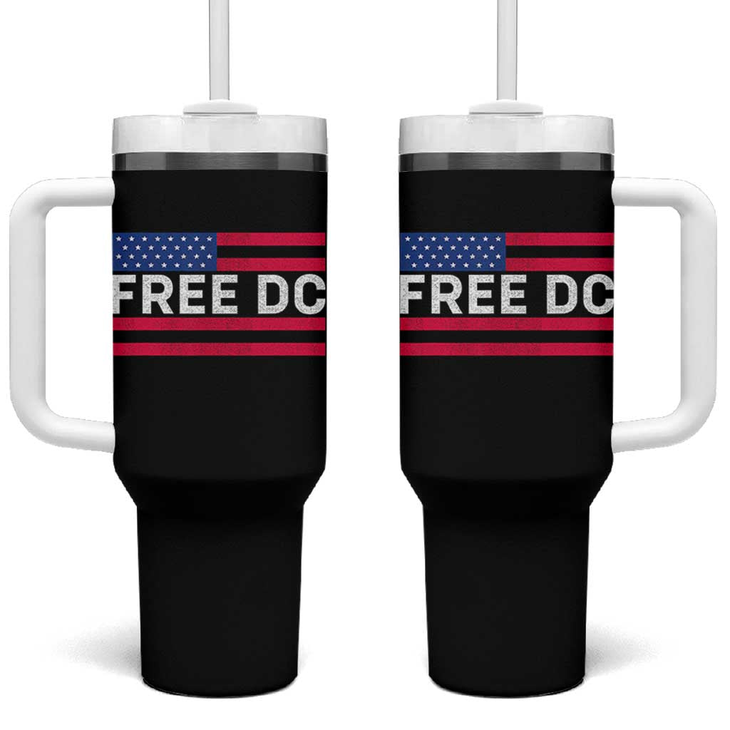 Free DC Patriotic Tumbler With Handle Defend Washington D.C. Statehood American Flag - Wonder Print Shop