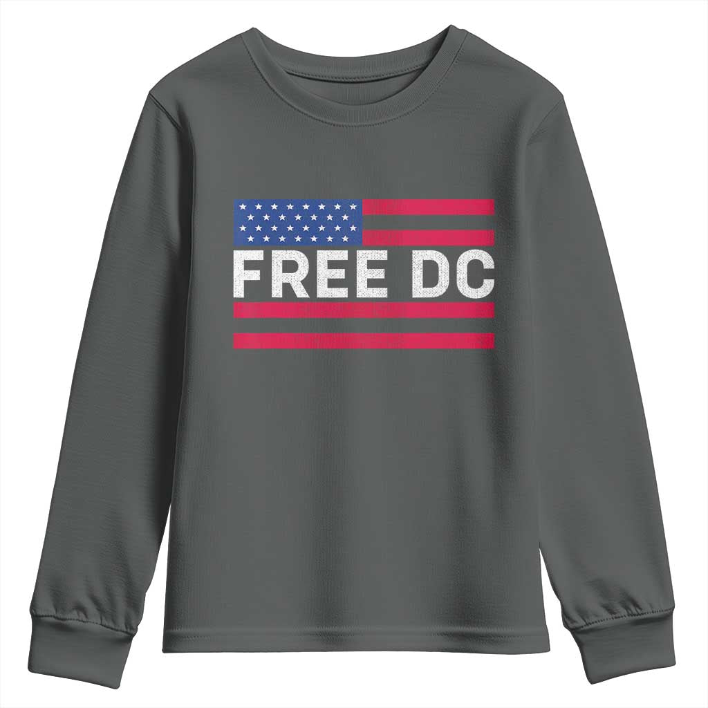 Free DC Patriotic Youth Sweatshirt Defend Washington D.C. Statehood American Flag - Wonder Print Shop