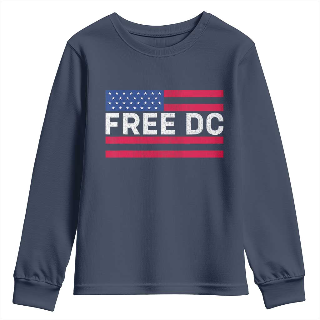 Free DC Patriotic Youth Sweatshirt Defend Washington D.C. Statehood American Flag - Wonder Print Shop