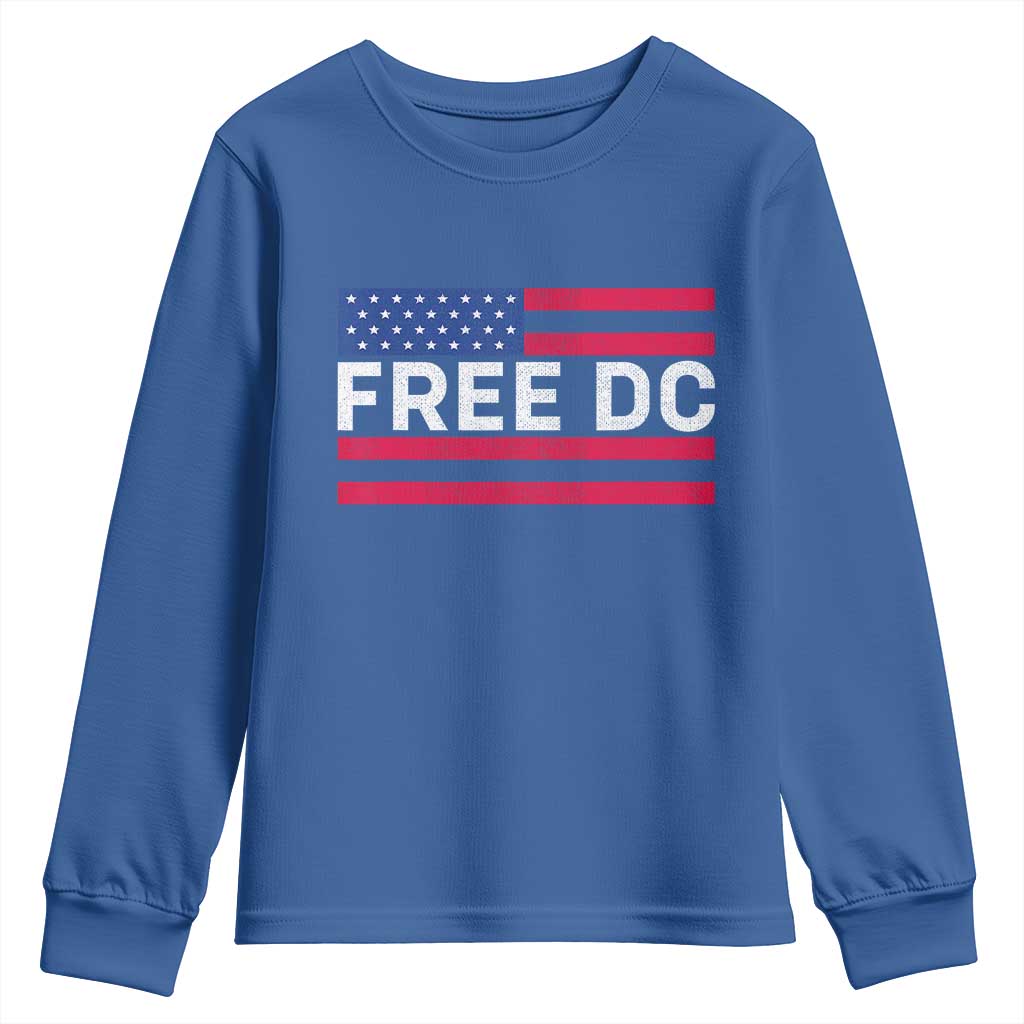 Free DC Patriotic Youth Sweatshirt Defend Washington D.C. Statehood American Flag - Wonder Print Shop