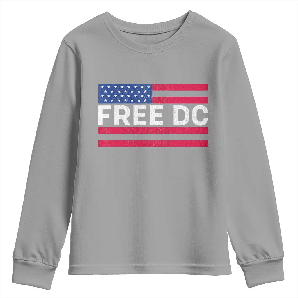 Free DC Patriotic Youth Sweatshirt Defend Washington D.C. Statehood American Flag - Wonder Print Shop