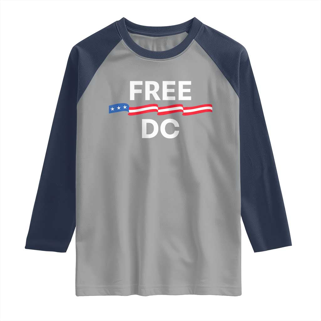 Free DC Raglan Shirt Defend Washington D.C. Statehood Rights - Wonder Print Shop