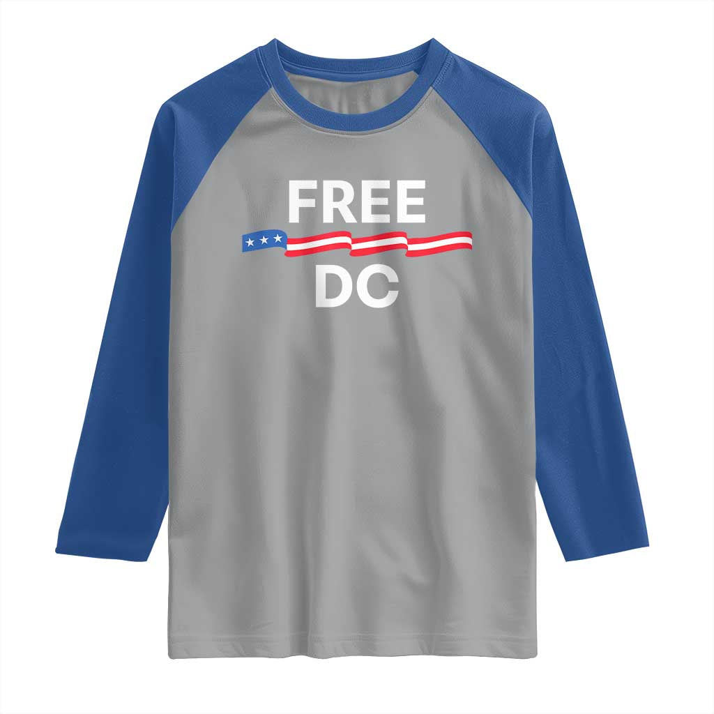 Free DC Raglan Shirt Defend Washington D.C. Statehood Rights - Wonder Print Shop