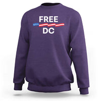 Free DC Sweatshirt Defend Washington D.C. Statehood Rights - Wonder Print Shop