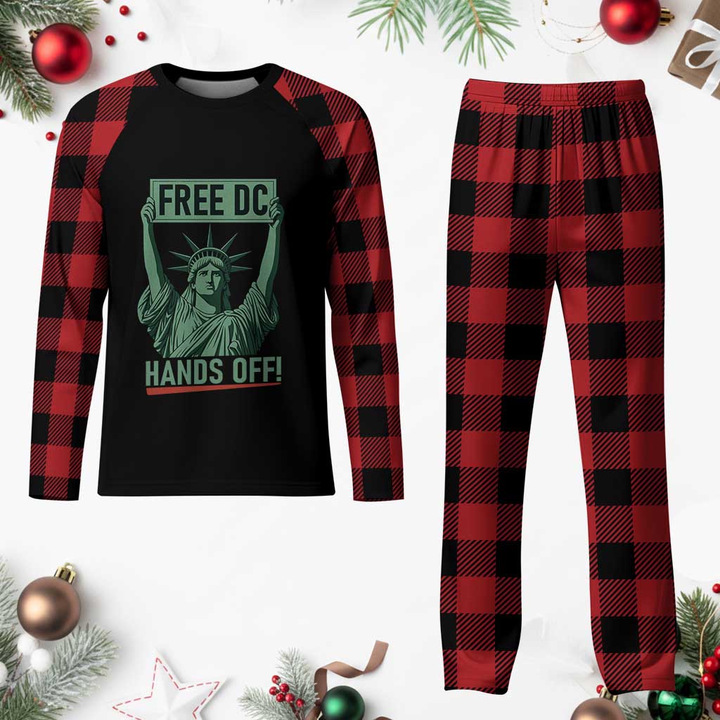 Free DC Hands Off Plaid Pajama Set Statue of Liberty for Washington D.C. Rights - Wonder Print Shop