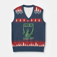 Free DC Hands Off V-Neck Knit Sweater Vest Statue of Liberty for Washington D.C. Rights - Wonder Print Shop