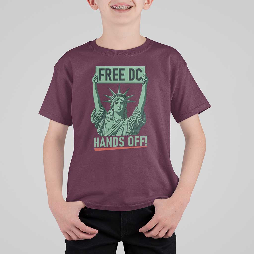 Free DC Hands Off T Shirt For Kid Statue of Liberty for Washington D.C. Rights - Wonder Print Shop
