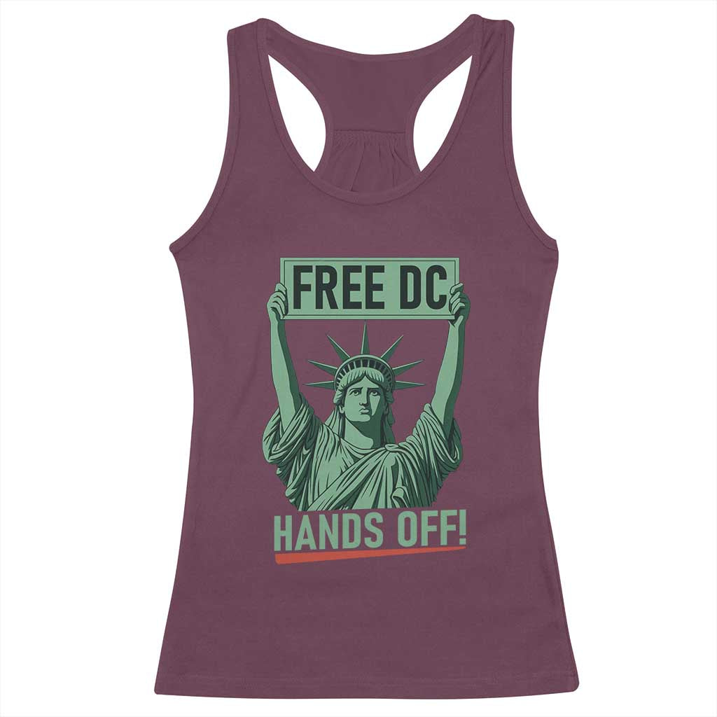 Free DC Hands Off Racerback Tank Top Statue of Liberty for Washington D.C. Rights - Wonder Print Shop