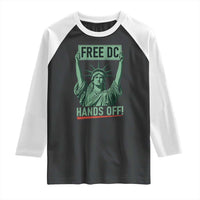 Free DC Hands Off Raglan Shirt Statue of Liberty for Washington D.C. Rights - Wonder Print Shop