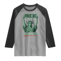 Free DC Hands Off Raglan Shirt Statue of Liberty for Washington D.C. Rights - Wonder Print Shop