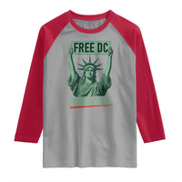 Free DC Hands Off Raglan Shirt Statue of Liberty for Washington D.C. Rights - Wonder Print Shop
