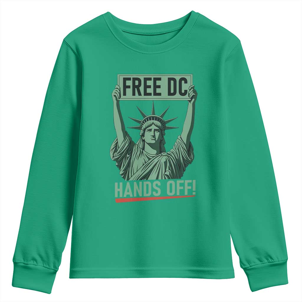Free DC Hands Off Youth Sweatshirt Statue of Liberty for Washington D.C. Rights - Wonder Print Shop