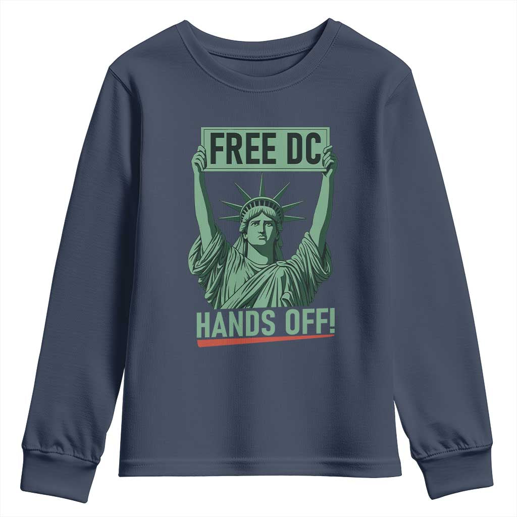 Free DC Hands Off Youth Sweatshirt Statue of Liberty for Washington D.C. Rights - Wonder Print Shop