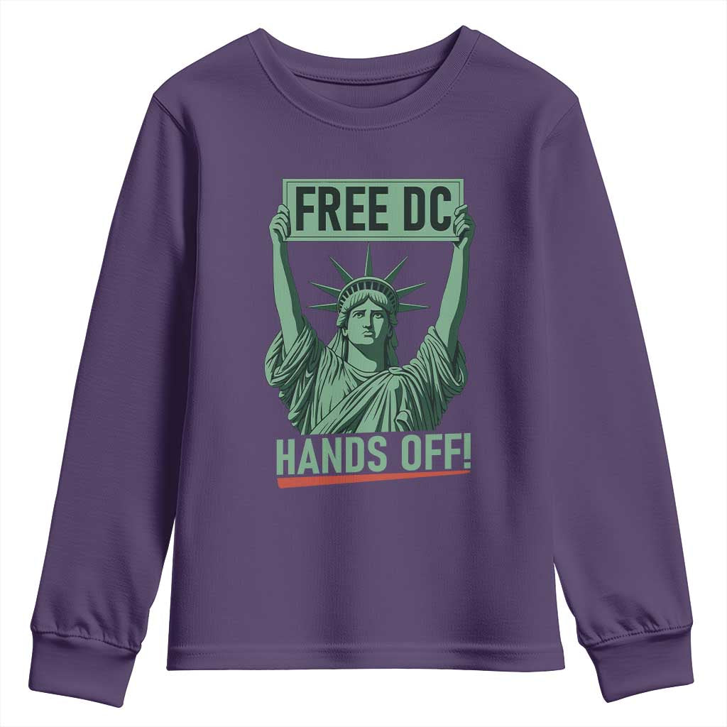 Free DC Hands Off Youth Sweatshirt Statue of Liberty for Washington D.C. Rights - Wonder Print Shop