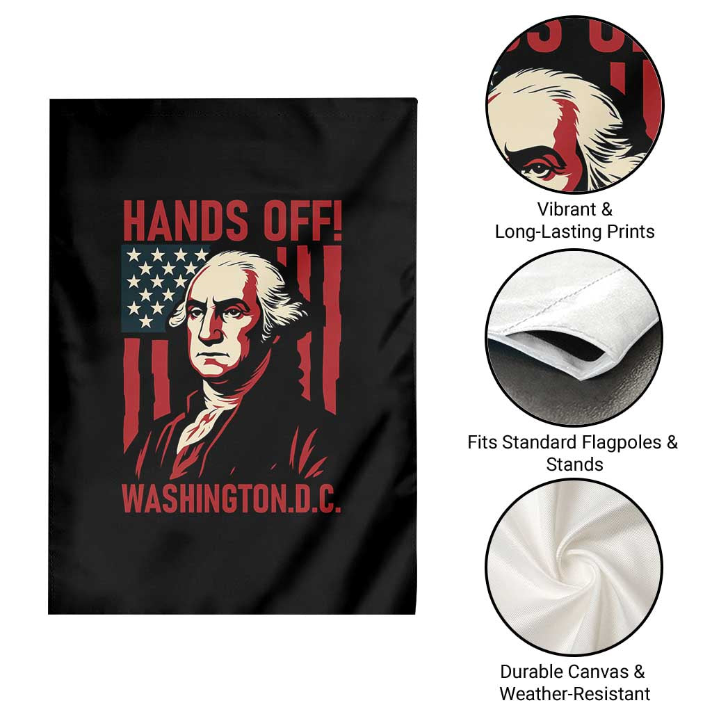 Hands Off DC Patriotic Garden Flag George Washington American Flag - Wonder Print Shop