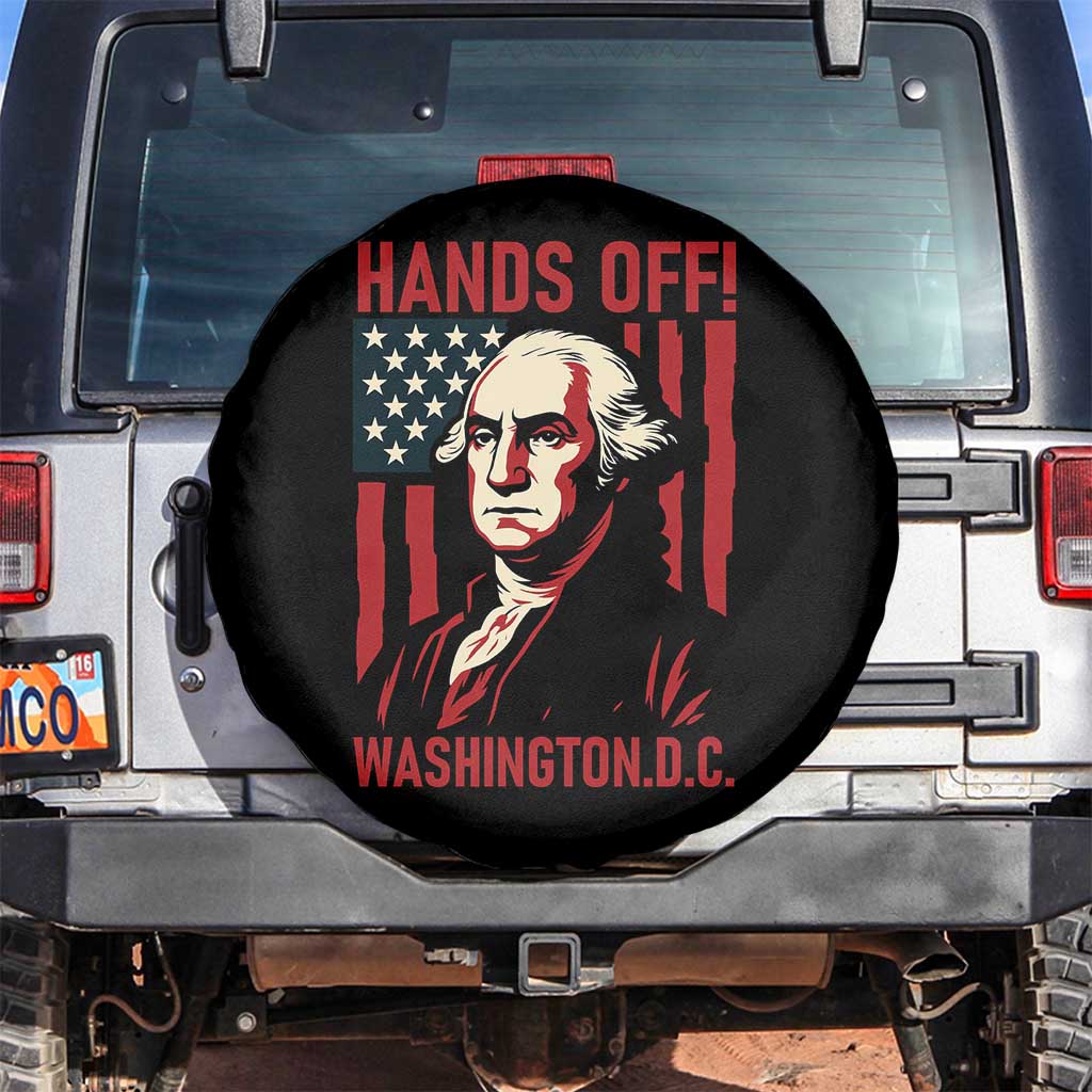 Hands Off DC Patriotic Spare Tire Cover George Washington American Flag - Wonder Print Shop