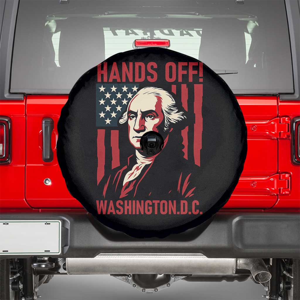 Hands Off DC Patriotic Spare Tire Cover George Washington American Flag - Wonder Print Shop