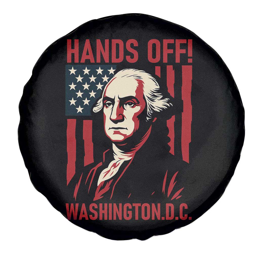 Hands Off DC Patriotic Spare Tire Cover George Washington American Flag - Wonder Print Shop