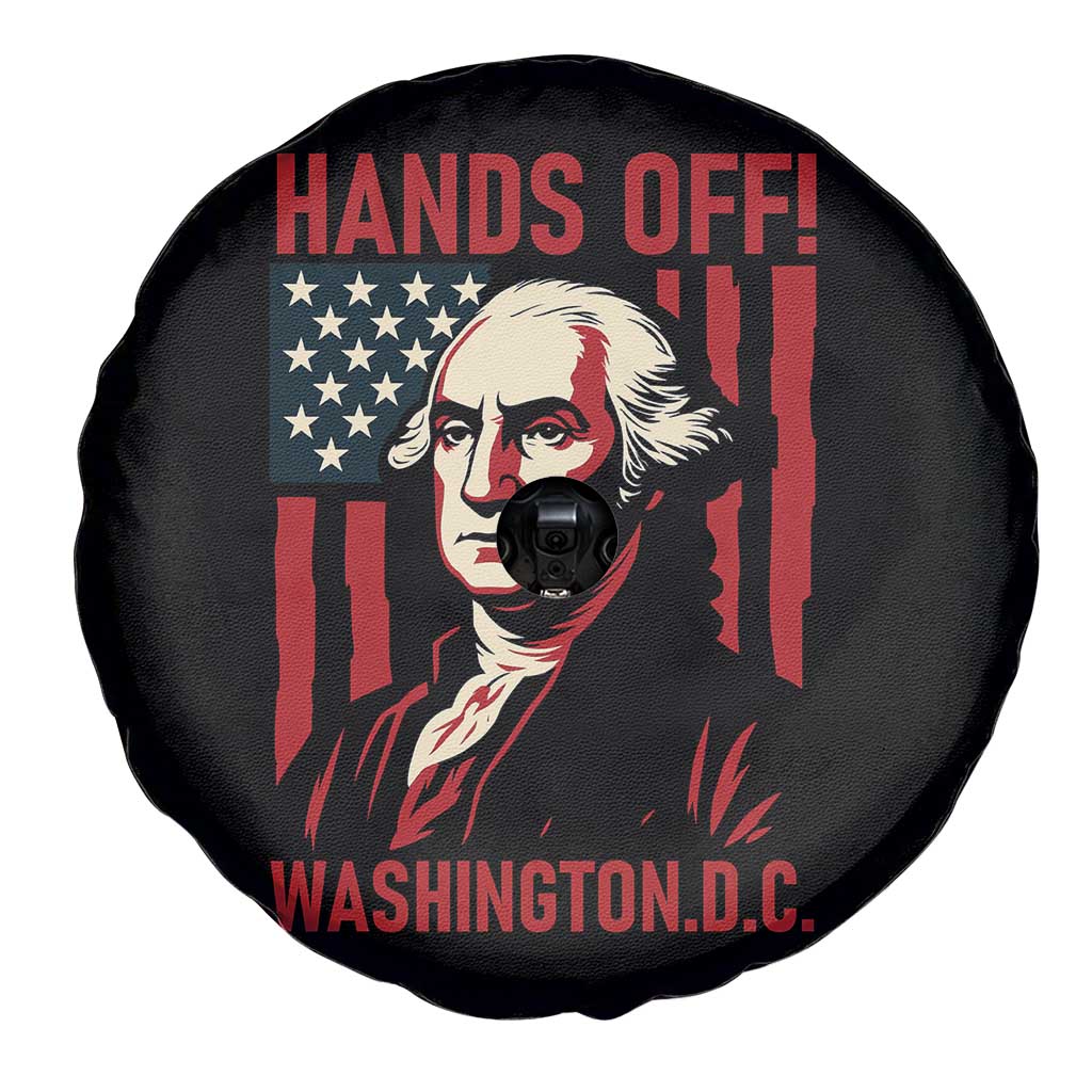 Hands Off DC Patriotic Spare Tire Cover George Washington American Flag - Wonder Print Shop