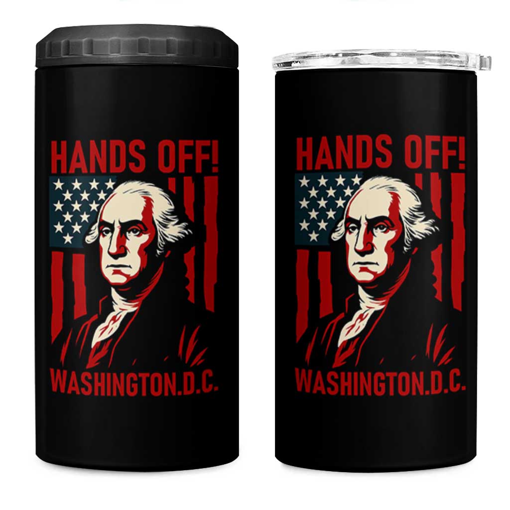 Hands Off DC Patriotic 4 in 1 Can Cooler Tumbler George Washington American Flag - Wonder Print Shop