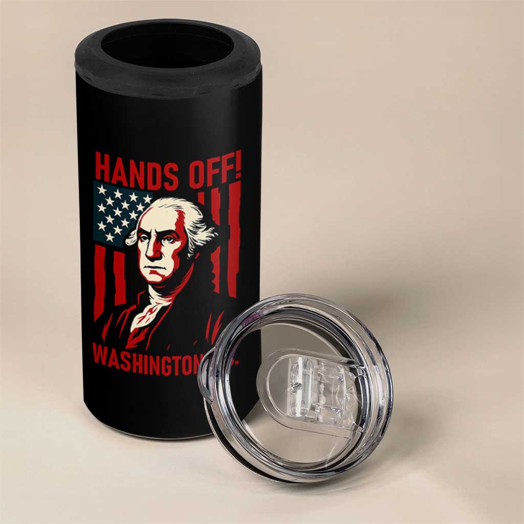 Hands Off DC Patriotic 4 in 1 Can Cooler Tumbler George Washington American Flag - Wonder Print Shop