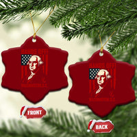 Hands Off DC Patriotic Ceramic Ornament George Washington American Flag - Wonder Print Shop