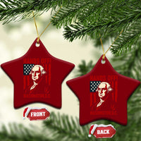 Hands Off DC Patriotic Ceramic Ornament George Washington American Flag - Wonder Print Shop