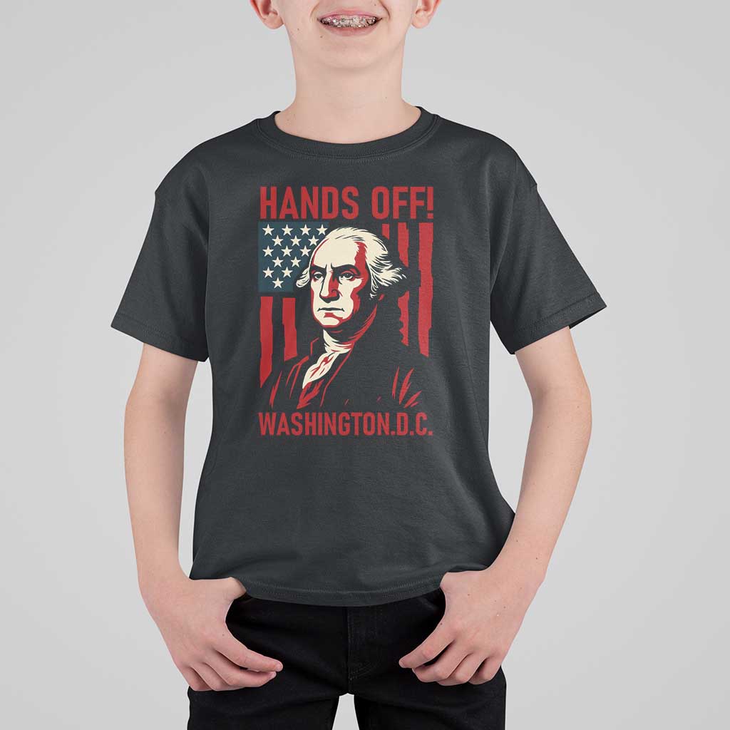 Hands Off DC Patriotic T Shirt For Kid George Washington American Flag - Wonder Print Shop